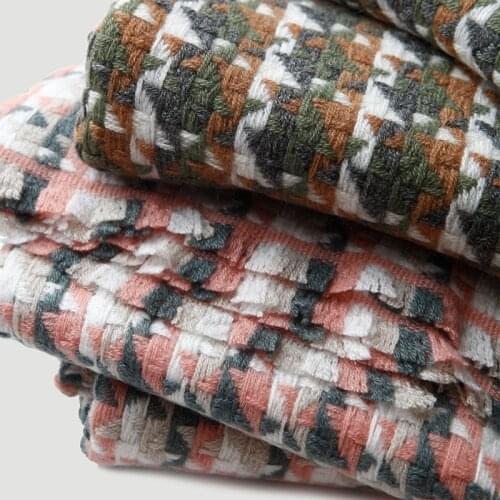 Check cashmere scarf Women shawl dual-use light fleece check plaid thick keeps warm autumn winter cashmere scarf