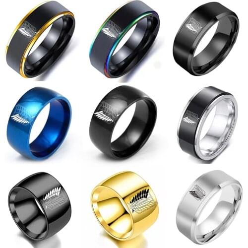 14 Models Attack on Titan Black Sliver Stainless Steel Ring Wings Of Liberty Flag Finger Rings For Men Women Jewelry Anime Fans