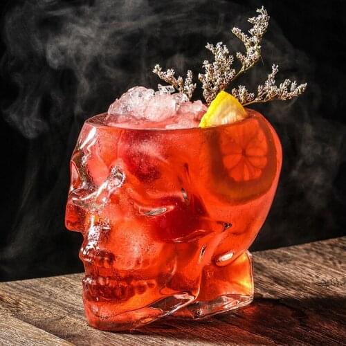 Creative Crystal Glass Skull Wine Glass Whiskey Spirits Cup Personality Halloween Transparent Cocktail Vodka Mug Bar Drinkware