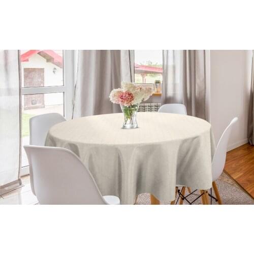 Ivory Round Tablecloth Abstract Soft Pastel Colored Circular Circle Table Cloth Cover for Dining Room Kitchen Decor & Party