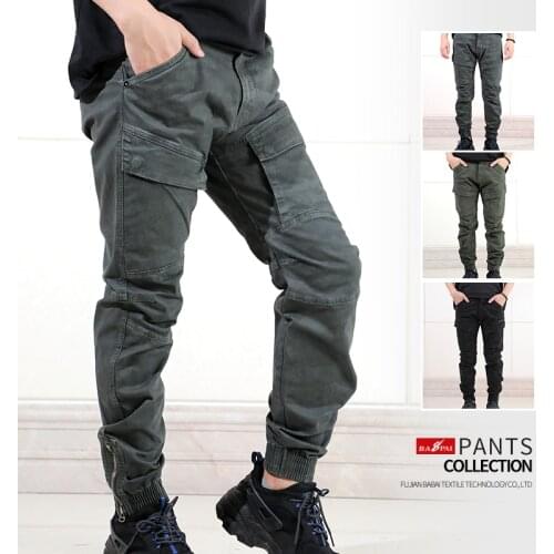 BAPAI Mens Fashion Cargo Pants Work Pants Outdoor Wear-resistant Mountaineering Trousers Work Clothes