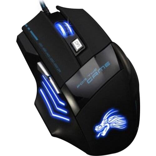 Wired Gaming Mouse 6/7 Button 5500 DPI LED Optical USB Computer Mouse Ergonomic Comfortable-Hold Gaming Mice