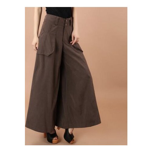 Office Women Pants 2020 women vintage wide leg pants elastic high waist sexy lady wear big sizes 9xl pleated tunic pants J663