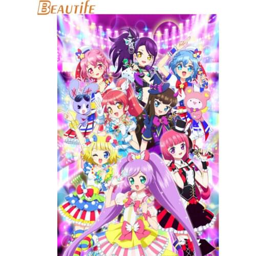 Pripara Idol Time Poster Cloth Silk Poster Home Decoration Wall Art Fabric Poster Print 30X45cm,40X60cm.50X75cm,60X90cm