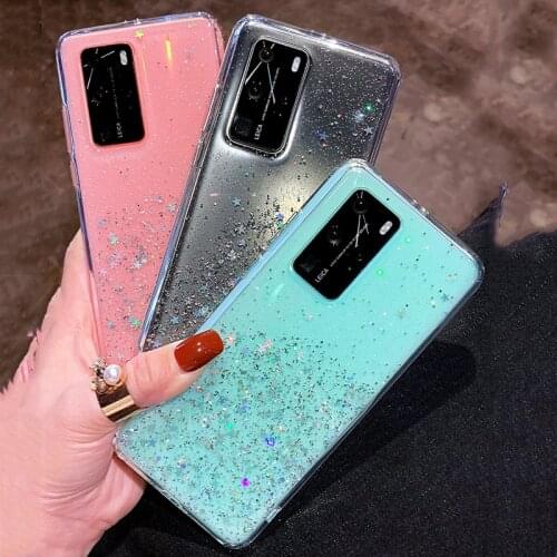 Clear Bling Glitter Soft Cover For Huawei Honor 9A 9C 9S 8A 8X 8C 8S 10i 10 Lite 20 30 Pro 20S Y7P Y6P Y5P Y7 Y5 Y6 2019 Case