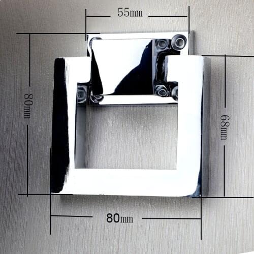 Modern simple square Surface mounted free punching drop ring chrome silver sofa wooden chair door pull knob handle