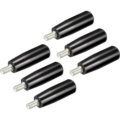 Uxcell 6Pcs Revolving Handwheel Machine Handle M8 Male Threaded Stem for Milling Machinery