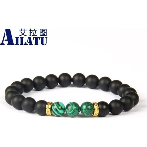 Ailatu Fashiom 8mm Natural Stone Distance Bracelet Women and Mens Elastic Bead Jewelry Masculinas Pulseras Hombre Bracciali