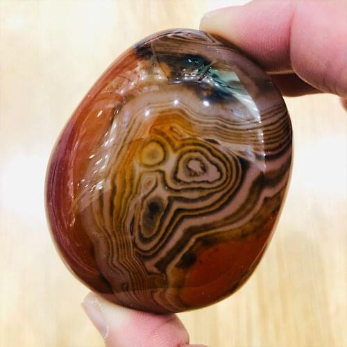 1pc Random Natural Silk Banded Lace Agate Palm Stones Sardonyx Carnelian Quartz Crystal Healing Reiki Home Decor Palmstone Gift