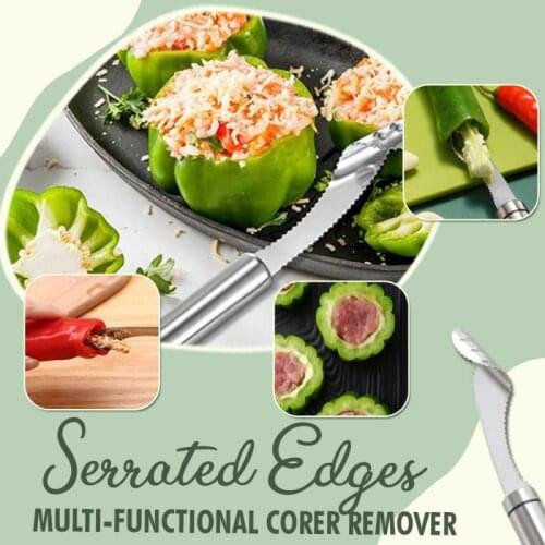 304 Stainless Steel Creative Pepper Corer Slicer Chili Pepper Corer Vegetable Coring Cutter Gadgets Kitchen Multi-function Tool