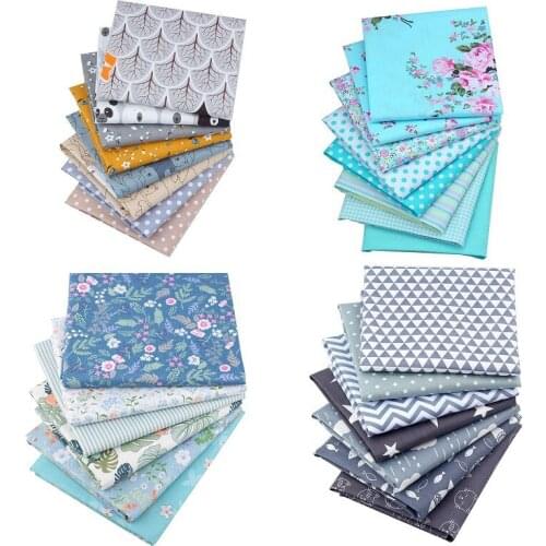 50*50cm 6/7/8Pack Printed Cotton Fabric Patchwork Floral Pattern Fabric Face Protection DIY Calico Sewing Supplies Brown Bear