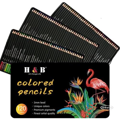 72/120 Colors Professional Color Pencil Set Iron Box Colored Colour Drawing Pencil Lapices De Colores School Artist Supplies