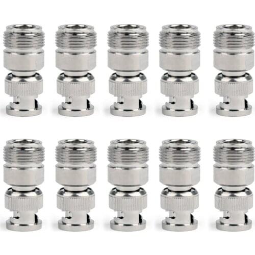 Areyourshop BNC-N Adapter BNC Male To N Type Female RF Coax Connector Straight 50 ohm Plug Jack