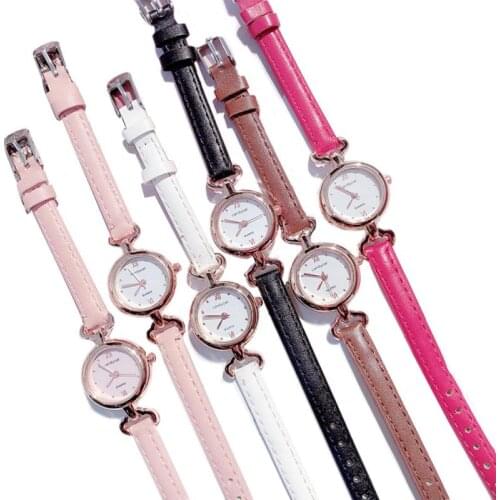 Fashion Watch Ladies Retro Girl Watch Ladies Leather Quartz Watch Thin Strap Large Dial Luxury Girls Gift Fashion Leather Strap