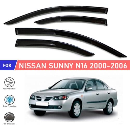 Window deflector for Nissan Sunny N16 2000-2006 car window deflector wind guard vent sun rain visor cover car styling decor