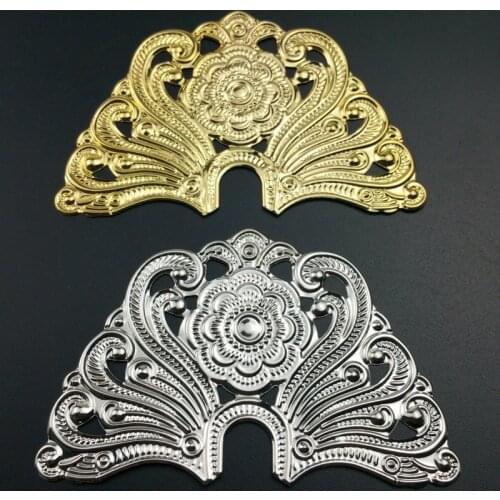10pcs/lot 58*90mm Filigree Metal Crafts decoration For Jewelry Making DIY Accessories Box decoration Cosplay accessories
