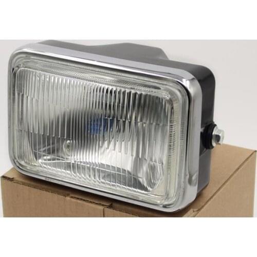 Chrome Vintage Motorcycle Square Headlight Retro Front Lamp Universal for Cafe Racer Bobber Triumph Cruiser