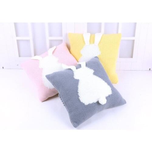 Rabbit Lovely Cushion Pillow Northern INS Baby kids comforting Gift Toys Bunny Sleeping Stuffed Plush toy