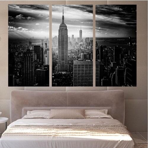 Triptych full drill square 5d Diamond Painting 3pcs New York City Building Cross Stitch Mosaic Diy Diamond EmbroideryZP-3456