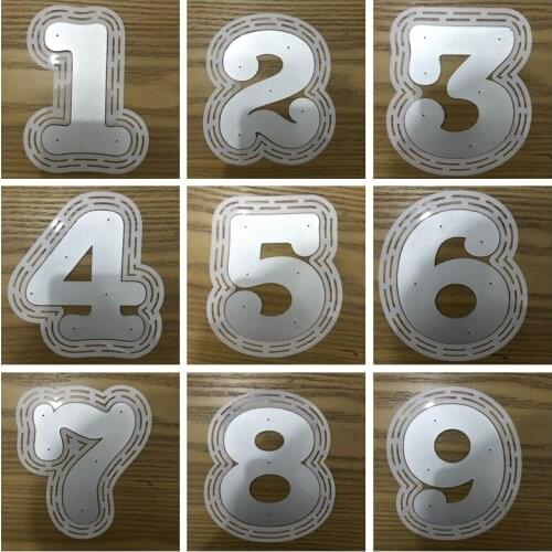 0-9 Numbers Metal Cutting Dies With Plastic Stencils for DIY Scrapbooking Photo Album Decorative Embossing Card Crafts Die Cut