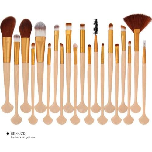 Makeup Brushes Set 20Pcs Power Eye Shadow Brow Lip Concealer Fan Cosmetic Eyes Face Shell Make Up Brush Tool Kit