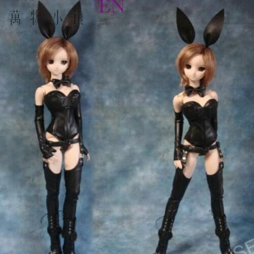 Accept custom New Hot Black Handsome Sexy Tights Leather Suit(5pcs) For 1/3 BJD SD DD Clothes