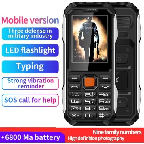 Outdoor Rugged Feature Phone Long Standby Non Waterproof DurableTorch SOS Help Speed Call Black List Slim Thin Size Good Signal