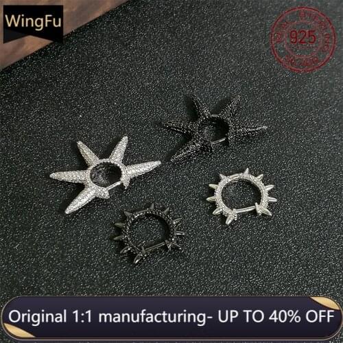 February new fashion 925 sterling silver rivet earrings zircon silver and black luxury brand Monaco jewelry fashion earrings gif