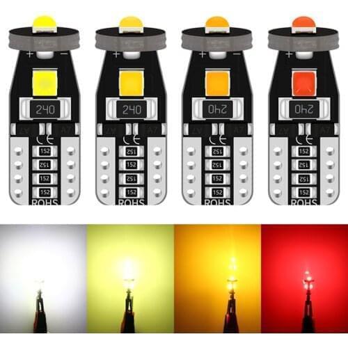 2pcs t10 w5w Led Canbus Bulbs No Error 194 168 Led Car Dome Reading License Plate Light Car Interior Light White Amber Red 12V