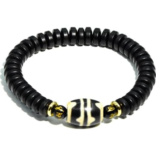 Tibet DZI Bracelet Daluo double tiger tooth totem 12*16mm agate beads DZI coconut shell beads series men&women bracelet