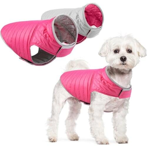 Waterproof Dog Coat Winter Dog Clothes Reflective Down Cotton Reversible Jacket For Dog Wholesale Dog Clothing Double-sided