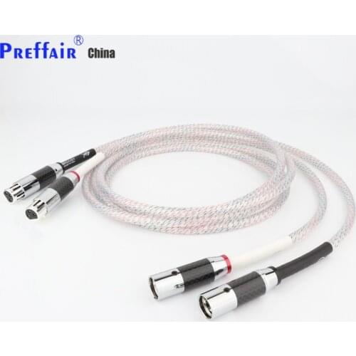 High Quality Pair Nordost Valhalla 7N silver plated audio interconnect balance cable with Carbon fiber XLR plug connector