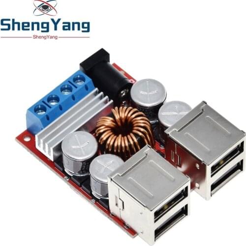 ShengYang 8V-35V 5V 8A DC-DC Vehicle Charging Board Power Supply Depressurization Module 4 port USB Output mobile Charger