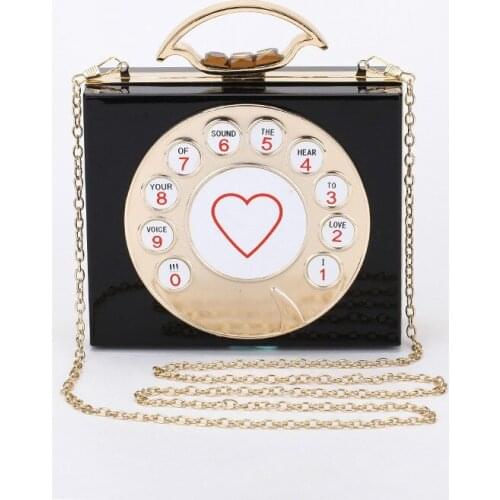 Women bag Box Telephone PVC chains shoulder bag MINI bag designer bags Euro-America style evening clutch bags