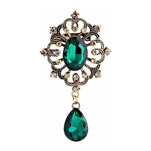 High Quality Waterdrop Pendent Drop Brooch Vintage Stylish Elegant Women Clothes Jewelry Pin Wedding Jewelry