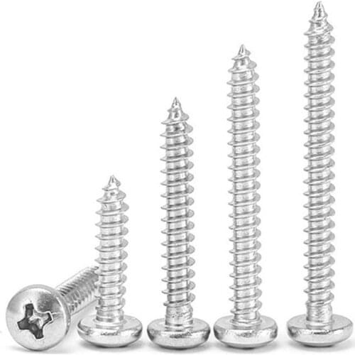 10/50pcs M2.9 M3 M3.5 M3.9 M4.2 M4.8 M5.5 M6.3 Mini 304 stainless steel Cross Phillips Pan Round Head Self tapping Wood Screw