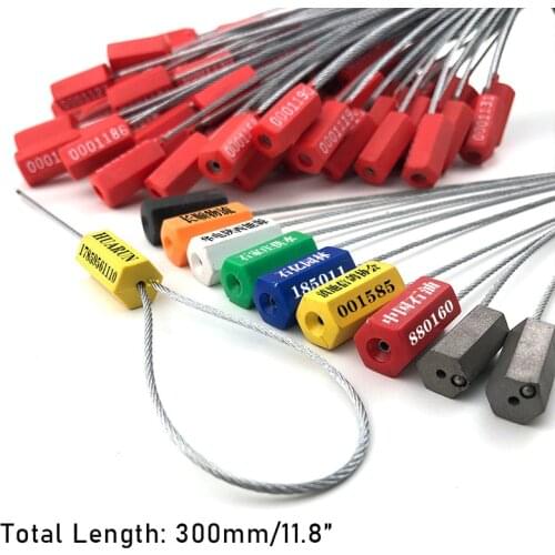 10pcs Steel Wire Security Seals Numbered Disposable Stainless Cable zip Tie Shipping Container Truck Door Meter Lead Seal Lock
