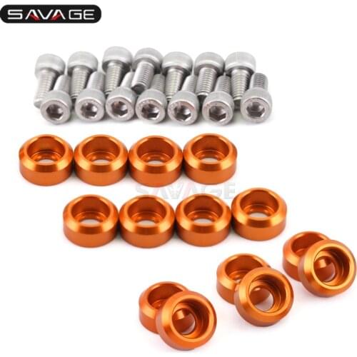 14 PCS Front Fender Frame Fairing Bolts For 690 DUKE R 2014-2018 Motorcycle Accessories Screws Bolt CNC M6 Orange Protection