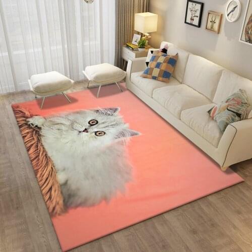 3D Animal Rug Living Room Cat Lion Print Modern Carpet Rugs For Bedroom Hallway Coffee Table Mat Soft Children Play Mat Non-Slip