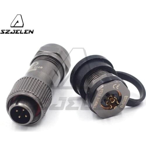 4 pin Waterproof Connector WEIPU ST12 series Automotive Front-nut Wire Connector Plug & Socket Male and Female IP67