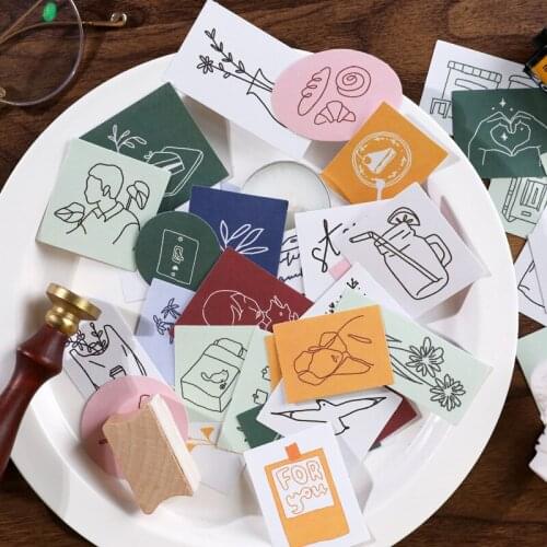40pcs/Pack Kawaii Observation Diary Series Decorative Stickers Stick Label DIY Scrapbooking Diary Album Stationery Sticker