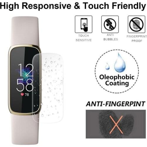 5pcs Soft TPU Clear Protective Film For Fitbit Luxe Band Smart Wristband 0.3mm Screen Protector Cover Smartband Accessories