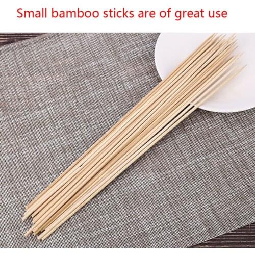 50pcs Bamboo Skewers Barbecue BBQ Kebab Sticks Party Buffet Food Disposable Pick T84F