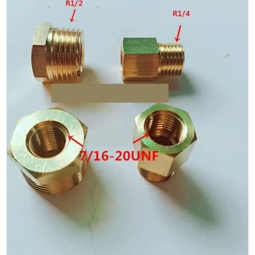 Pressure switch vacuum pump adapter US-made UNF7/16-20 to inch R1/4 R1/2 10PCS