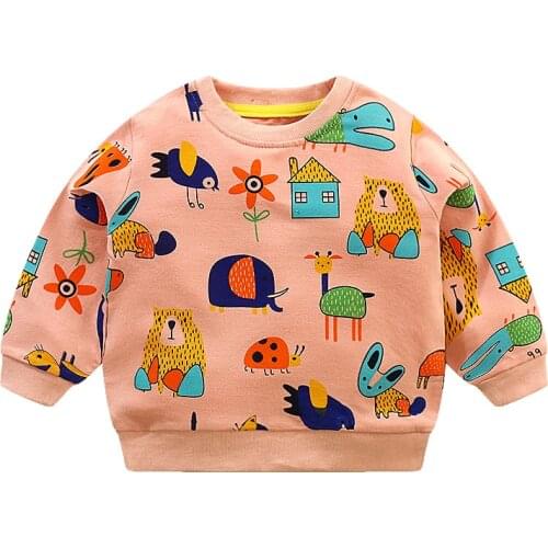 Autumn Cotton Animal Print Toddler Kids Baby Girls Sweatshirt Childrens Clothes for Girl Sweater Fleece 2020 Fall Fashion