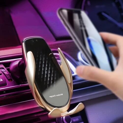 15W Car Wireless Charger Qi Quick Charge Air Vent Car Phone Holder 360° Rotation Auto Universal Automatic Clamping