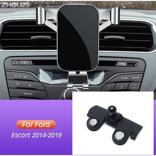 Car Mobile Phone Holder For Ford Escort 2014 2015 2016 2017 2018 2019 GPS Stand Gravity Navigation Bracket Clip Car Accessories