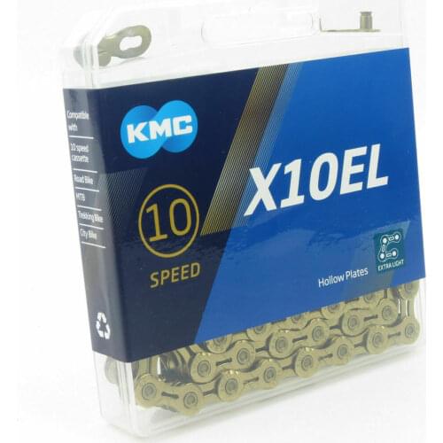 KMC X10 X10EL Bike Chain Extra Light Gold Silver Race Chains 10 Speed MTB Road Bicycle 116 Links