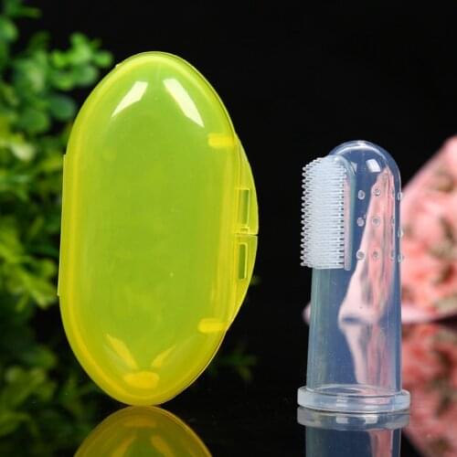 Children Silicone Toothbrush+Box Teeth Clear New Soft Baby Finger Toothbrush Infant Tooth Brush Rubber Cleaning Baby Brush