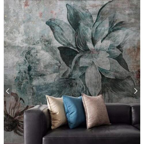 European Vintage Flower Wallpaper Wall Mural Dark Background Wall Papers Roll for Living Room Printed Photo Wallpapers Customize